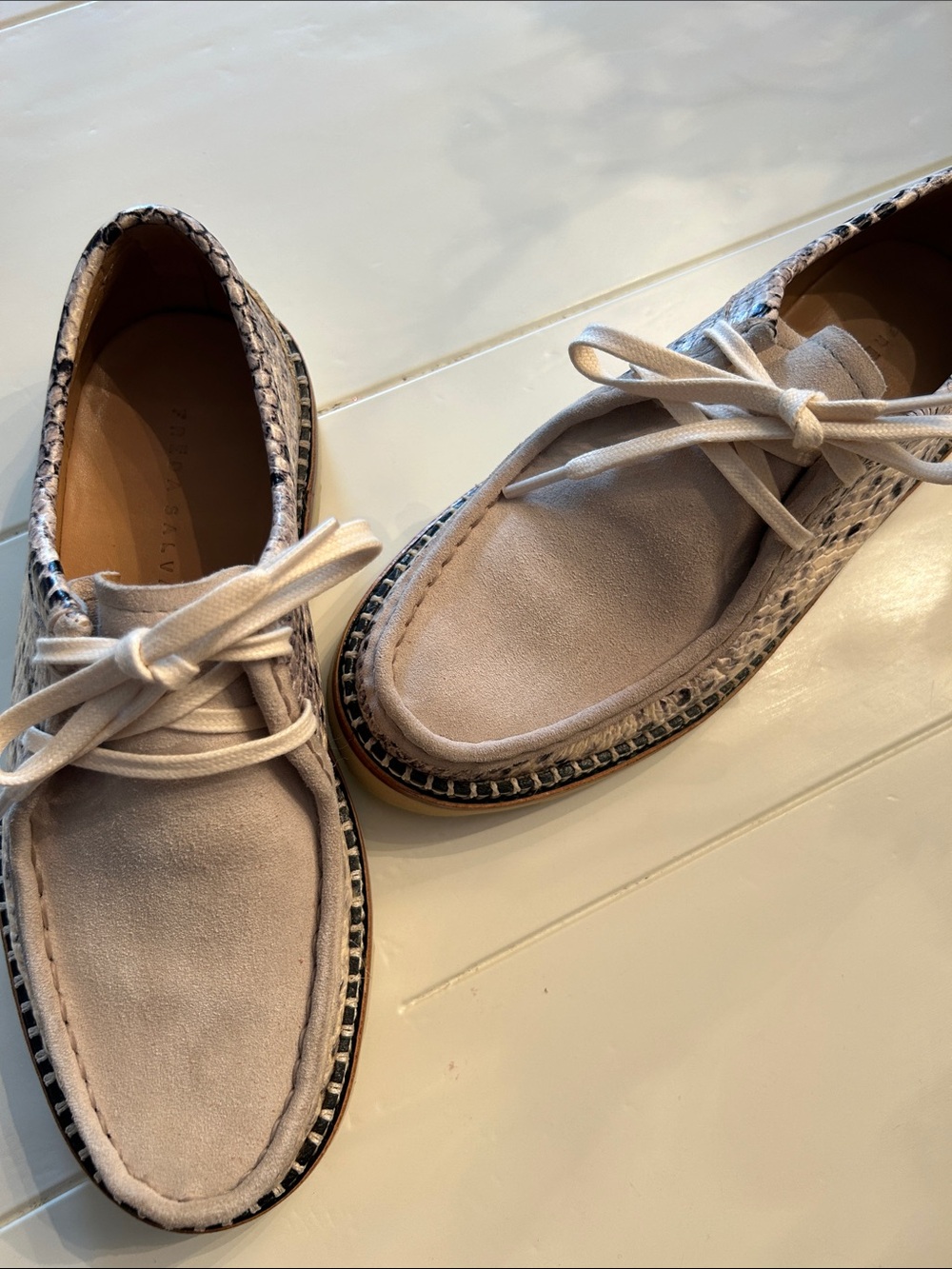 Freda Salvador Willow Lug Snakeskin Moccasin - Picture 8 of 8